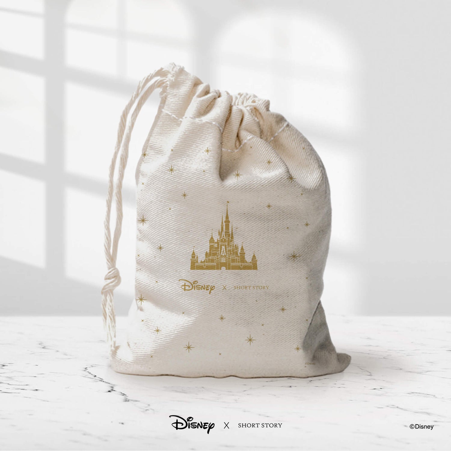 Disney Linen Drawstring Gift Bag Castle