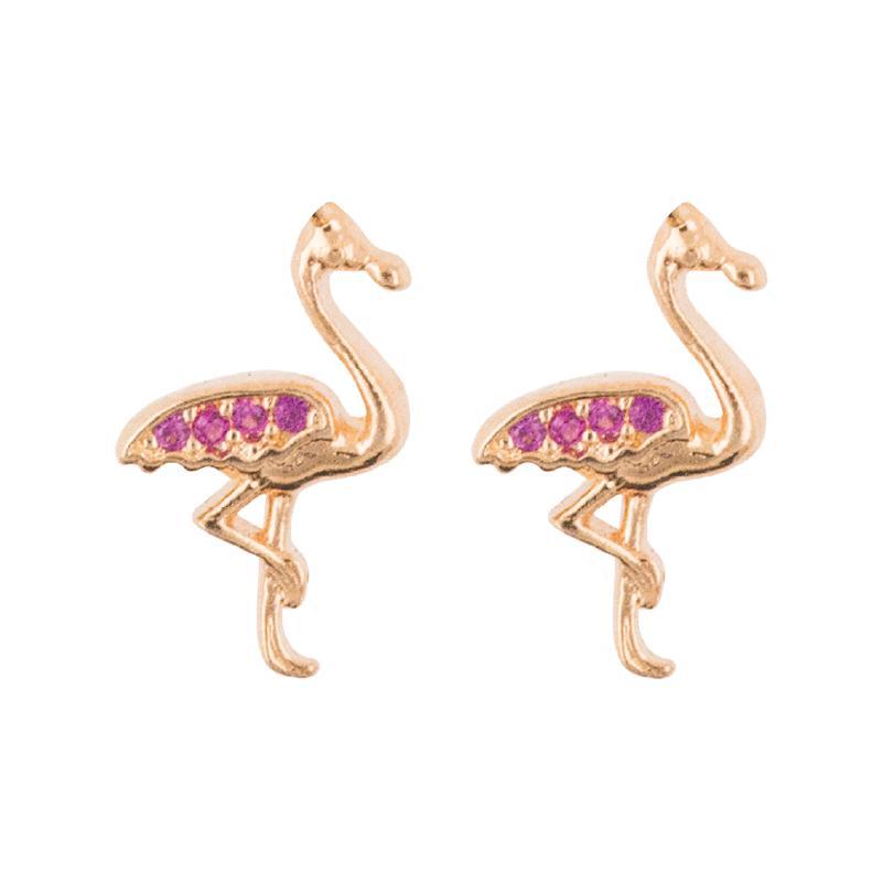 Rose gold outlet flamingo earrings