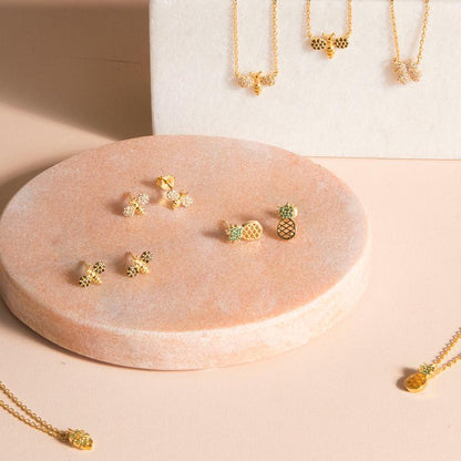 Earring Diamante Cactus Green
