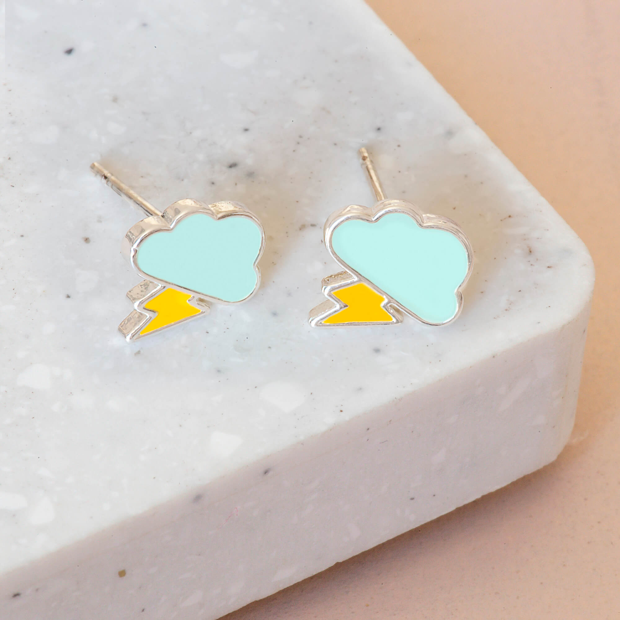 Earring Epoxy Thunder Cloud