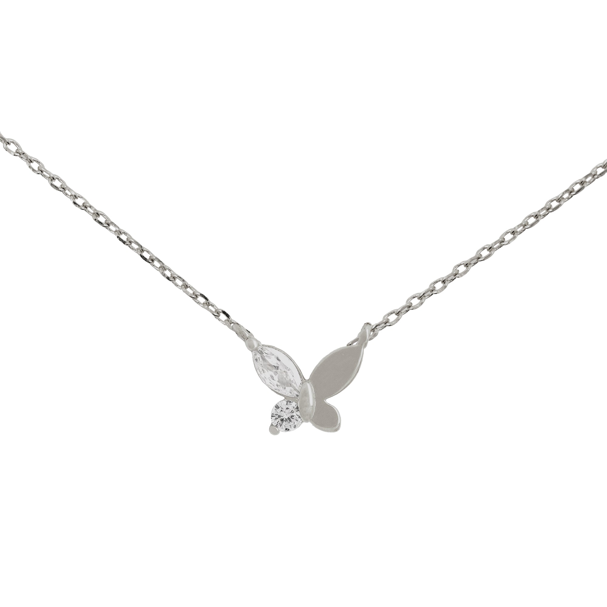 White gold deals diamond butterfly necklace