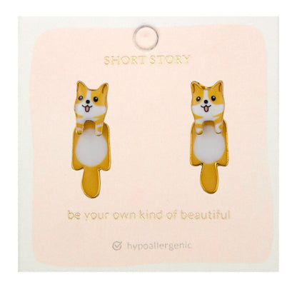 Drop Earring Dog Corgi