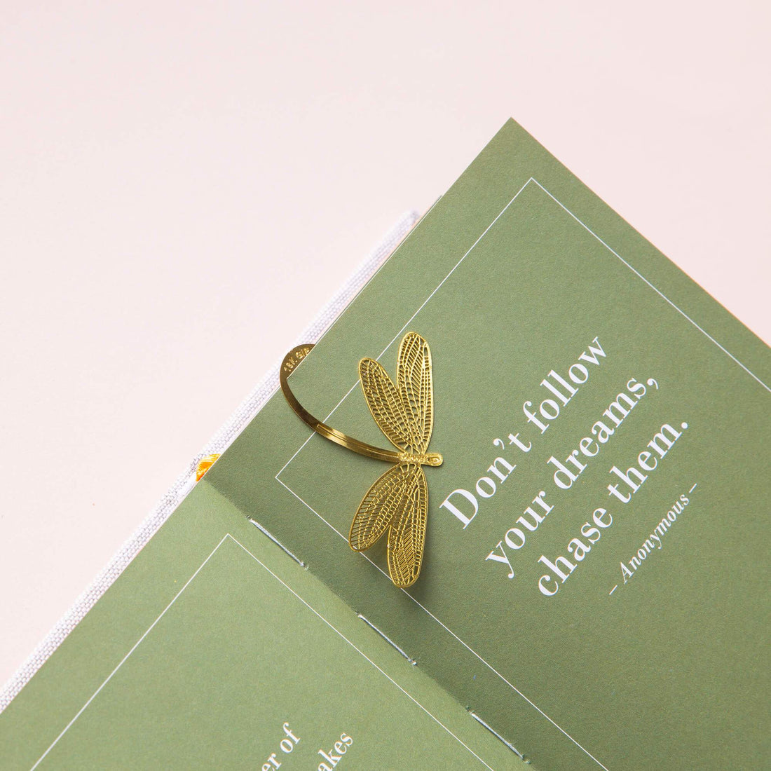 Gold Bookmarks Floral and Fauna Dragonfly