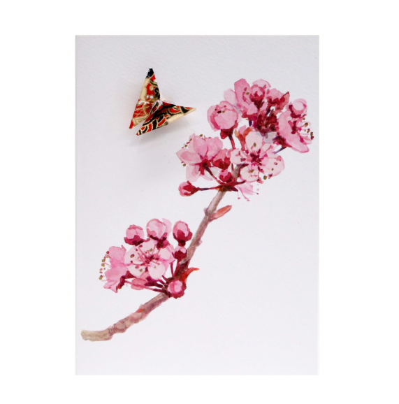 Card Blossom Branch Pink