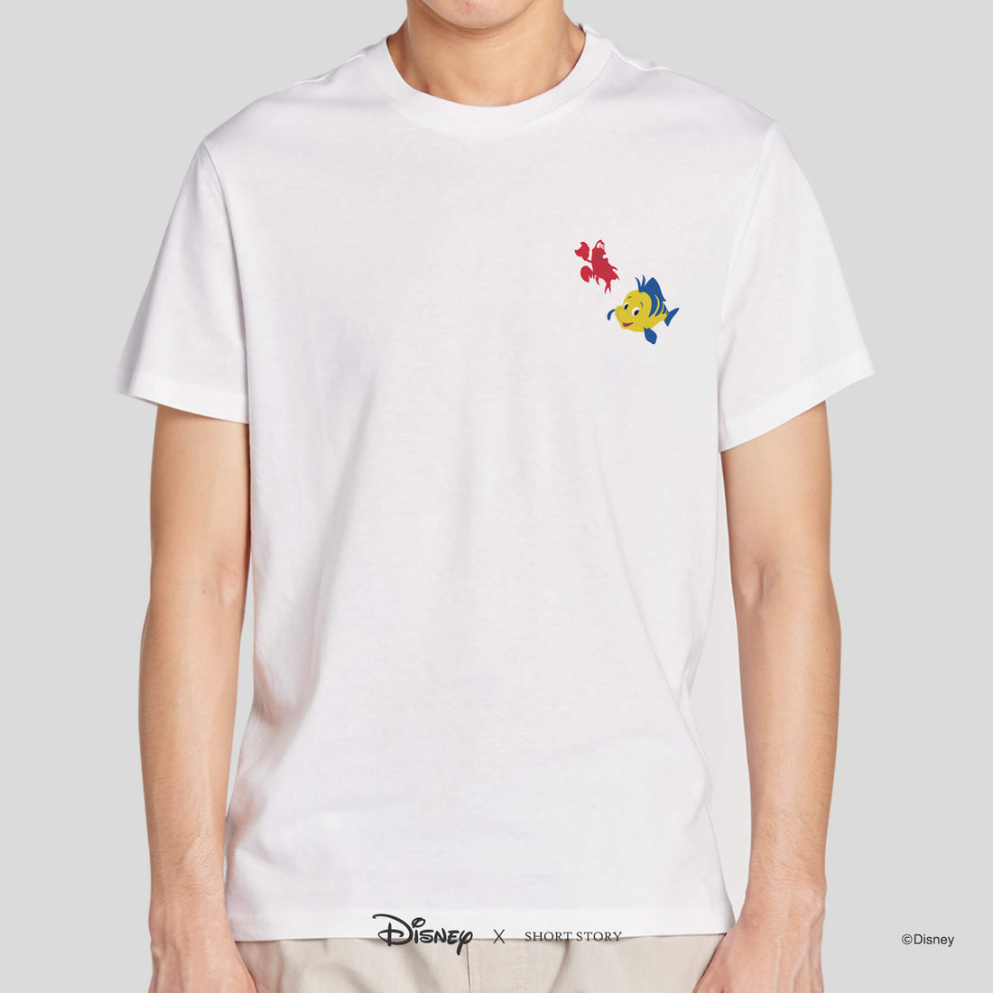 T-Shirt Embroidery Little Mermaid Sebastian &amp; Flounder