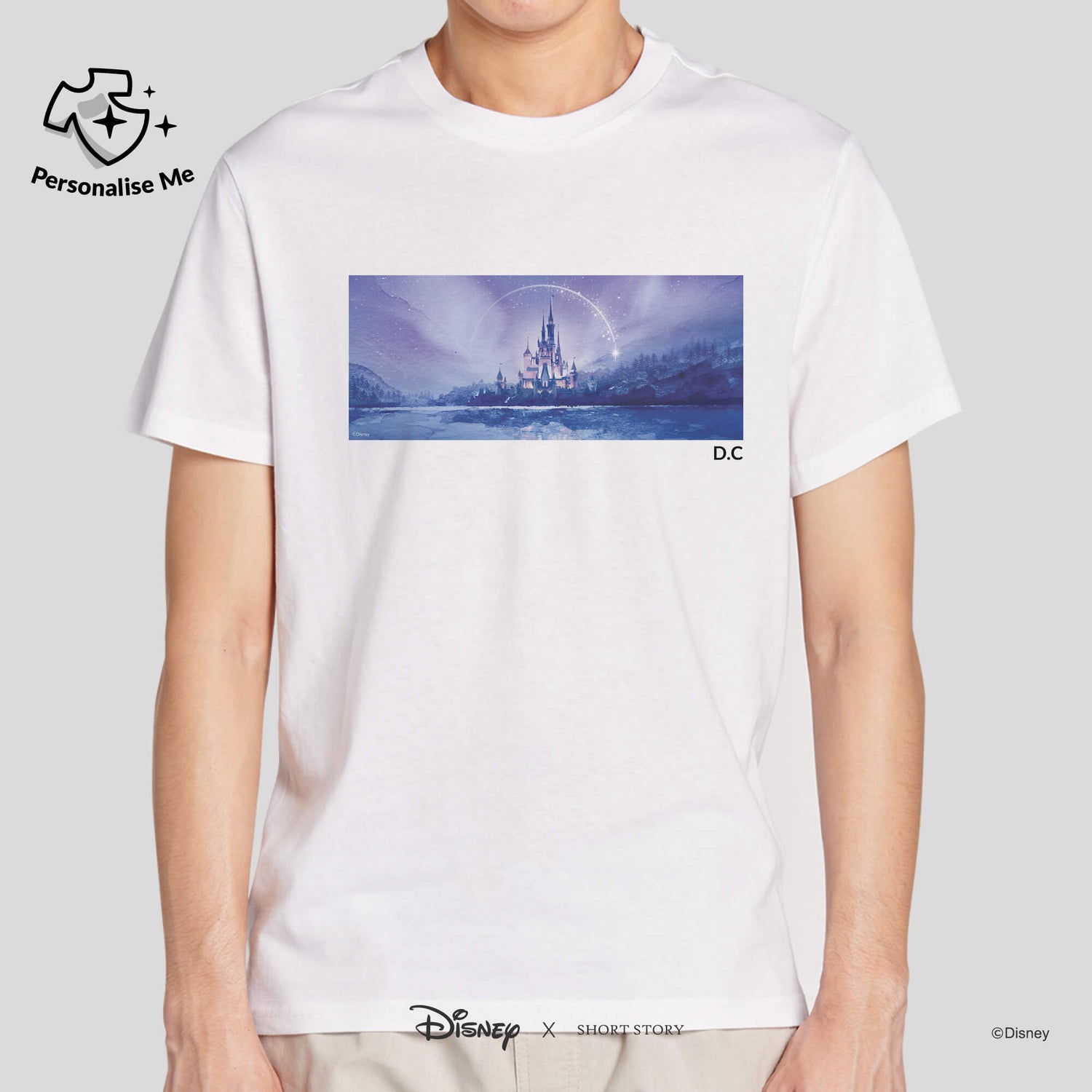 T-Shirt Print Disney Castle Night Scene