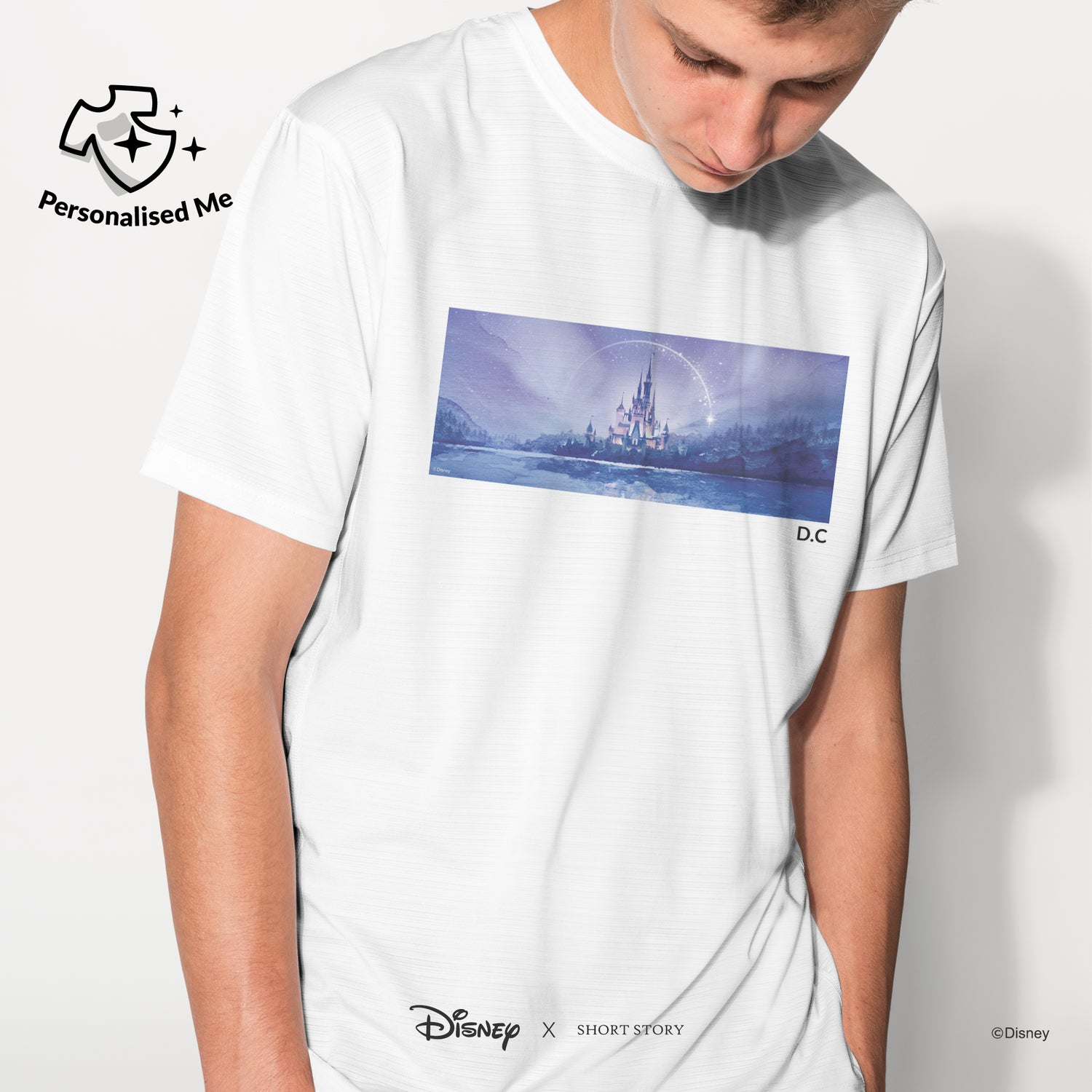 T-Shirt Print Disney Castle Night Scene