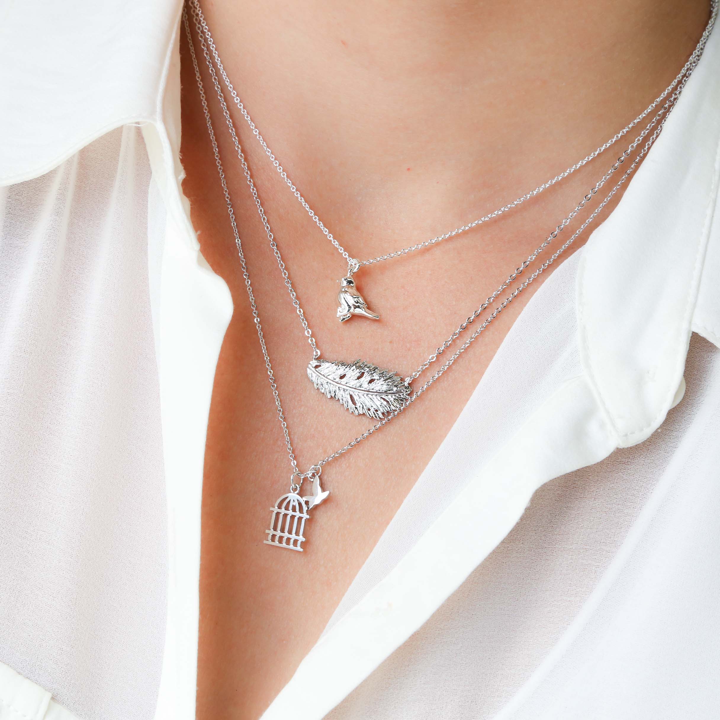 Necklace Bird and Cage