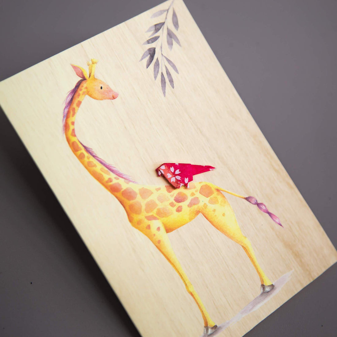 Card Wooden Happy Giraffe