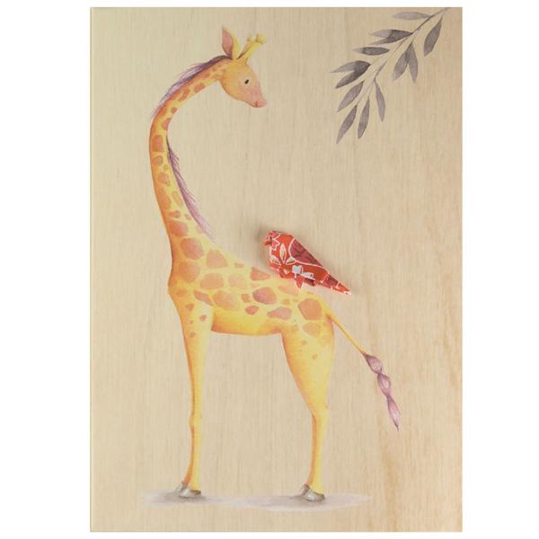 Card Wooden Happy Giraffe