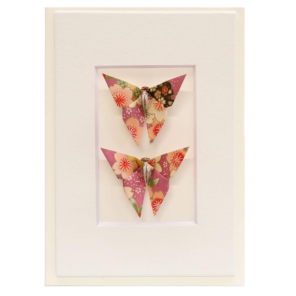 Card Twin Butterfly Blossom Purple