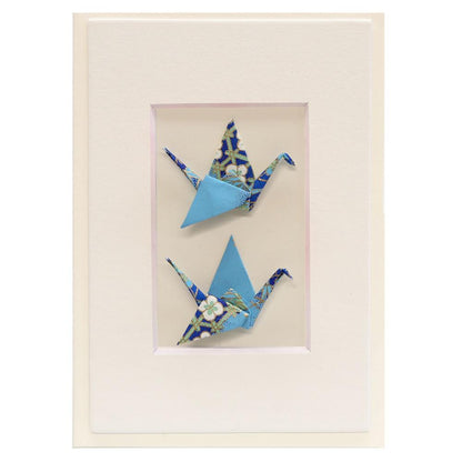 Card Twin Crane Diamond Crane Blue