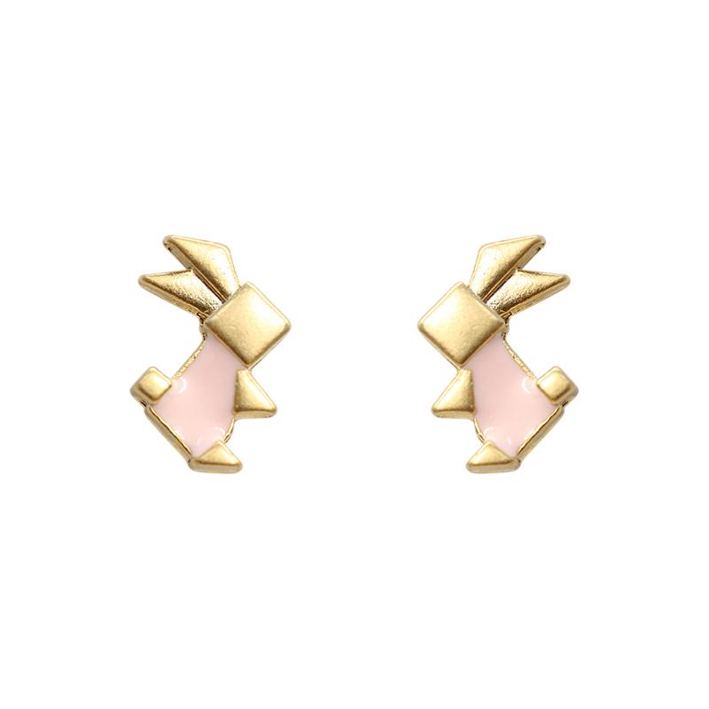 Earring Origami Pink Rabbit