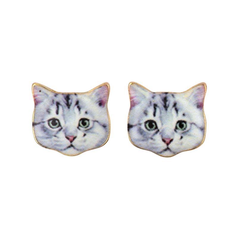 Earring Cat Grey