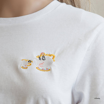 T-Shirt Embroidery Beauty and the Beast Mrs Potts and Chip