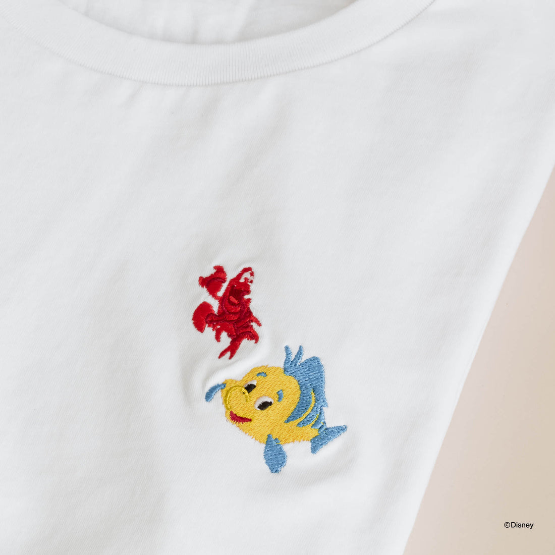 T-Shirt Embroidery Little Mermaid Sebastian &amp; Flounder