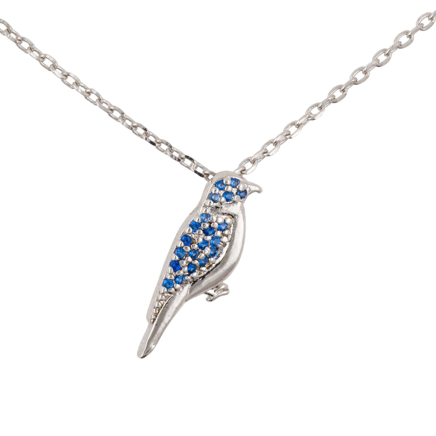 Necklace Diamante Bird Blue
