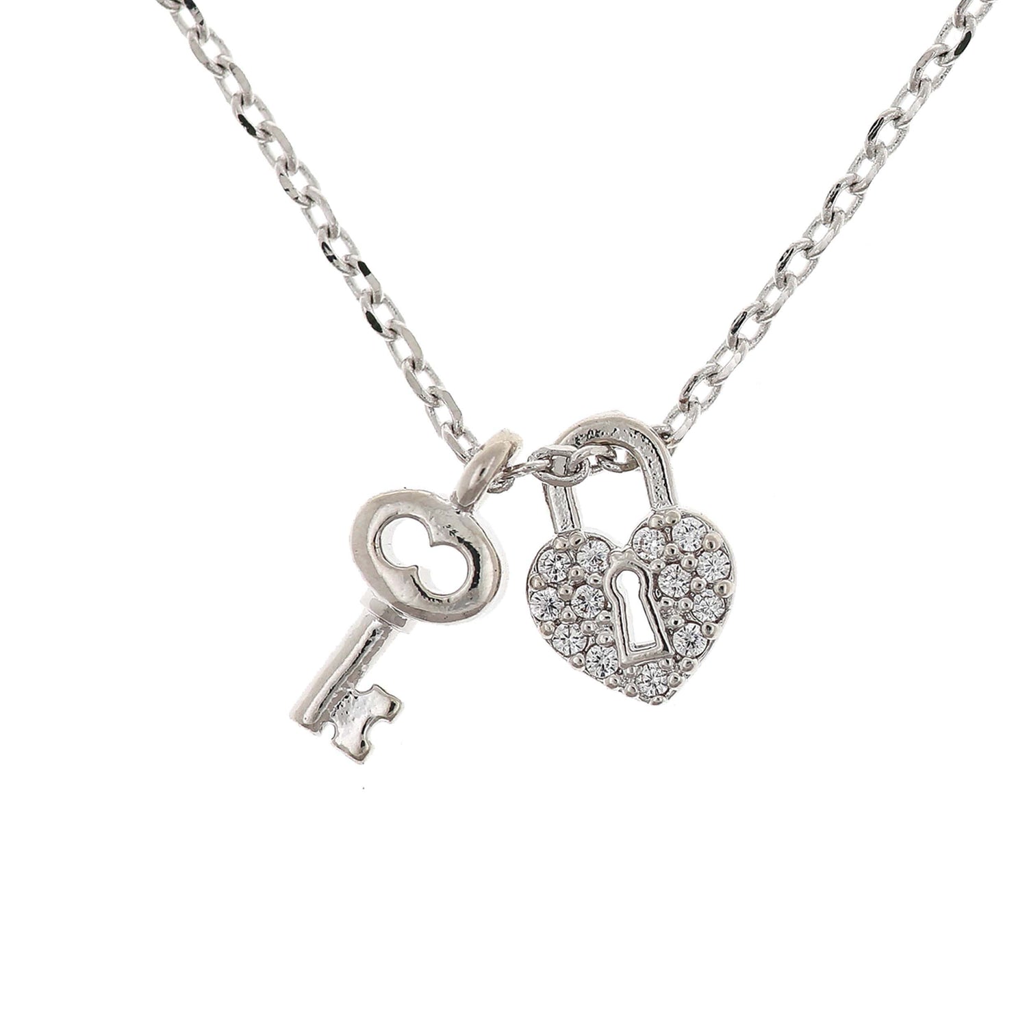 Necklace Diamante Lock and Key