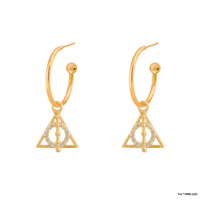 Harry Potter Hoop Earring Diamante Deathly Hallows