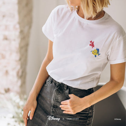 T-Shirt Embroidery Little Mermaid Sebastian &amp; Flounder