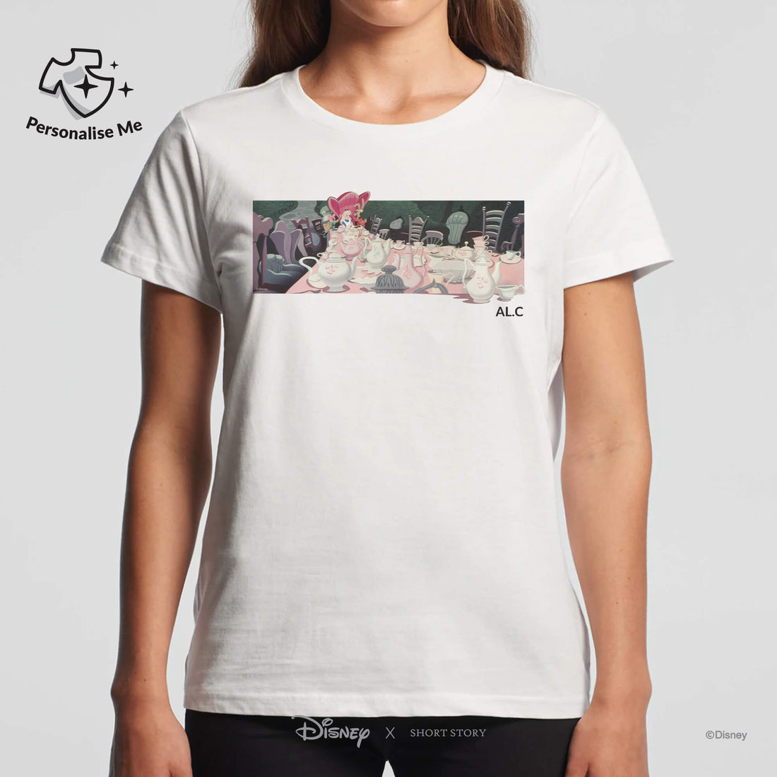 T-Shirt Print Alice in Wonderland Tea Party