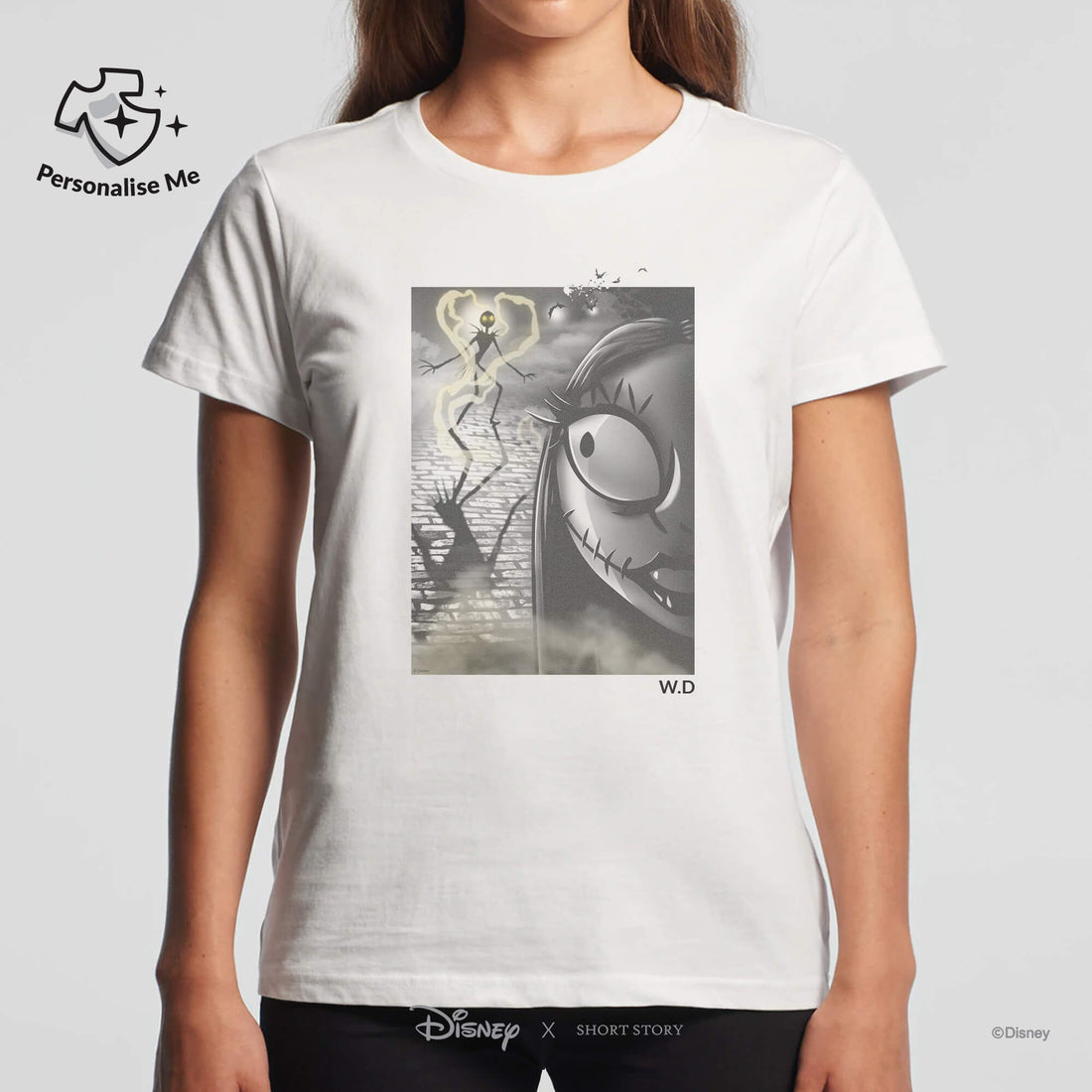 T-Shirt Print Nightmare Before Christmas Jack &amp; Sally