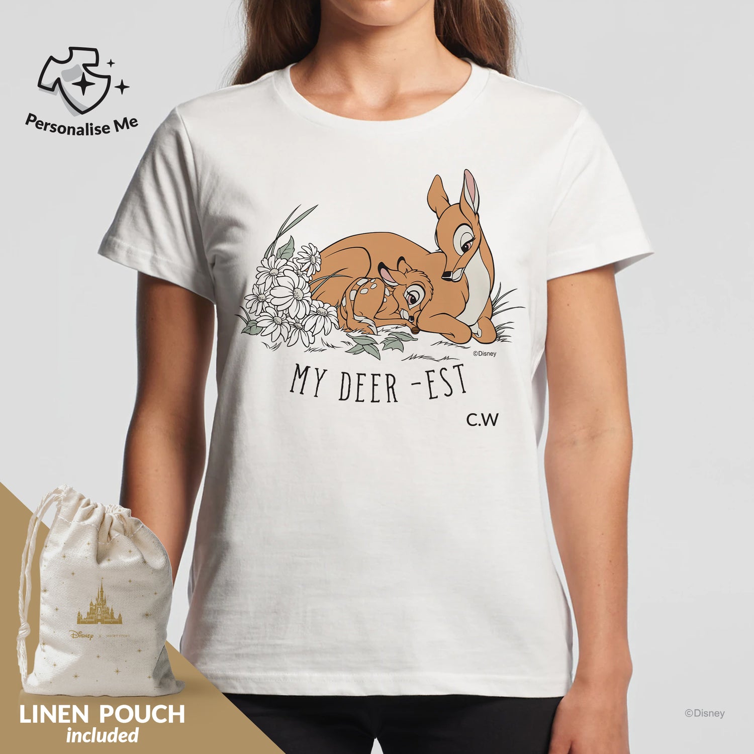 T-Shirt Print Bambi My Deer-est Adult