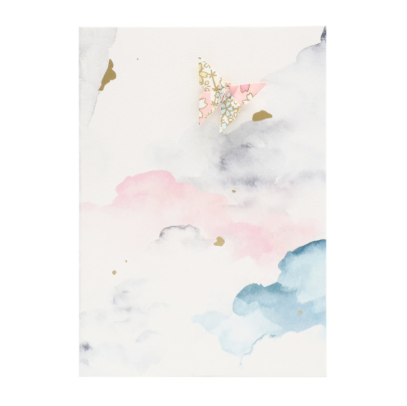 Card Watercolour Sky Pink
