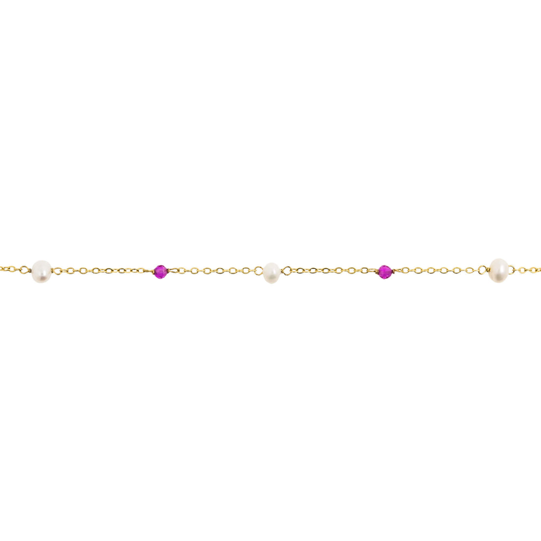 Bracelet Pearl and Stone Ruby Gold