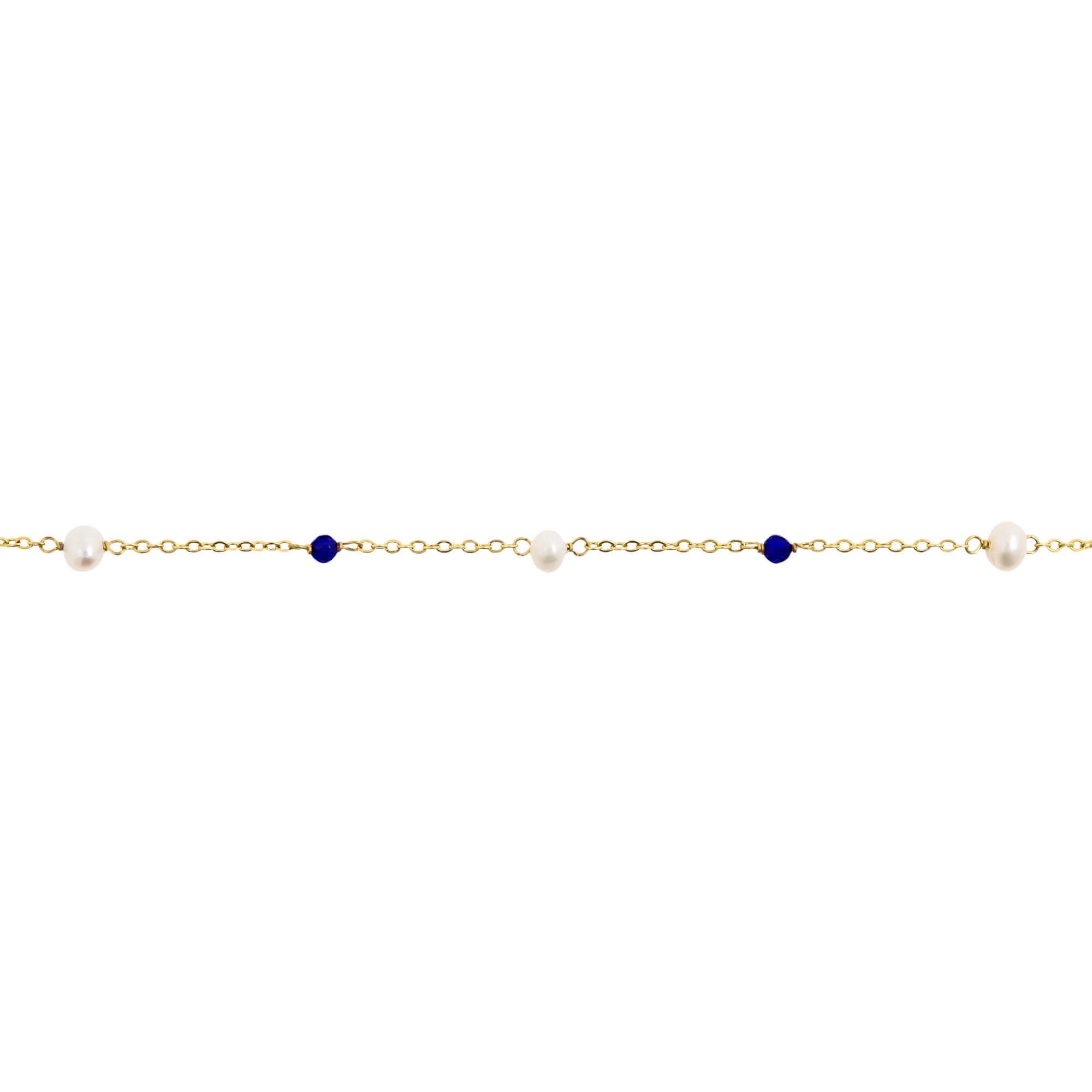 Bracelet Pearl and Stone Lapis Gold