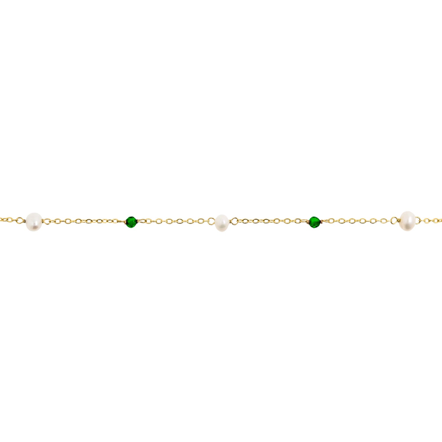 Bracelet Pearl and Stone Emerald Gold