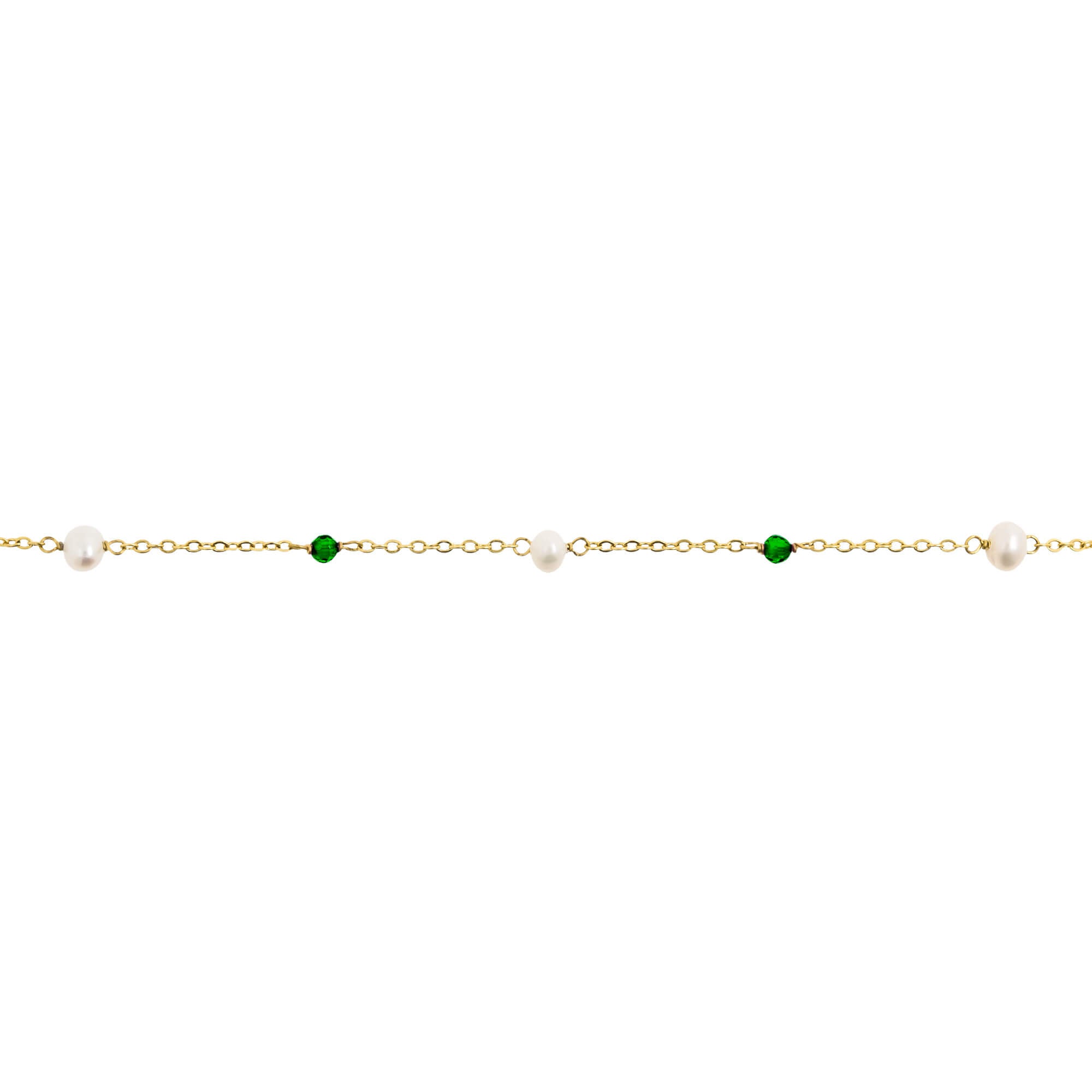 Bracelet Pearl and Stone Emerald Gold