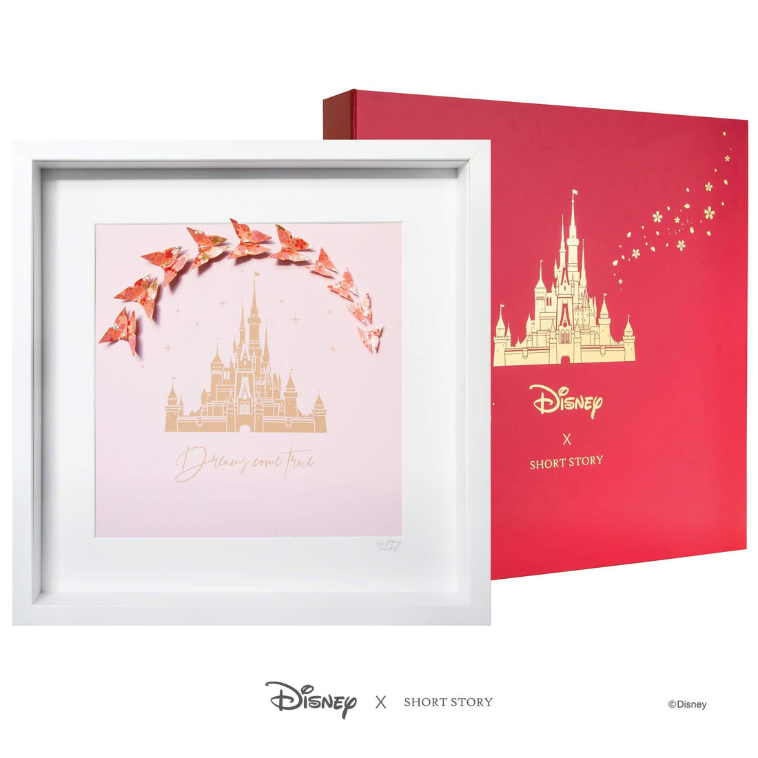 Disney Large White Frame Castle Pink*