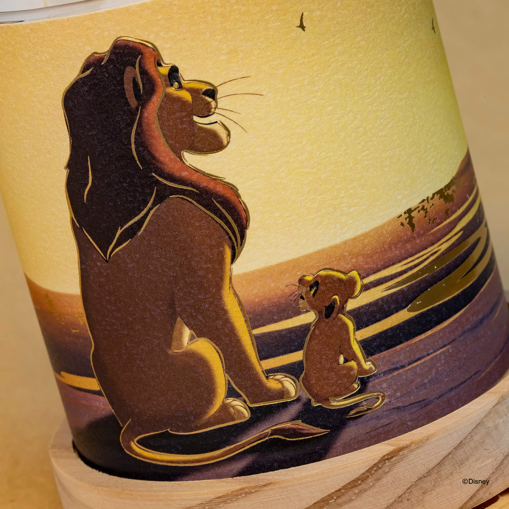 Disney Mini Glass Lantern Simba &amp; Mufasa