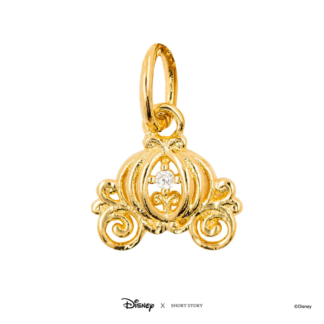 Disney Necklace Charm Diamante Pumpkin Carriage