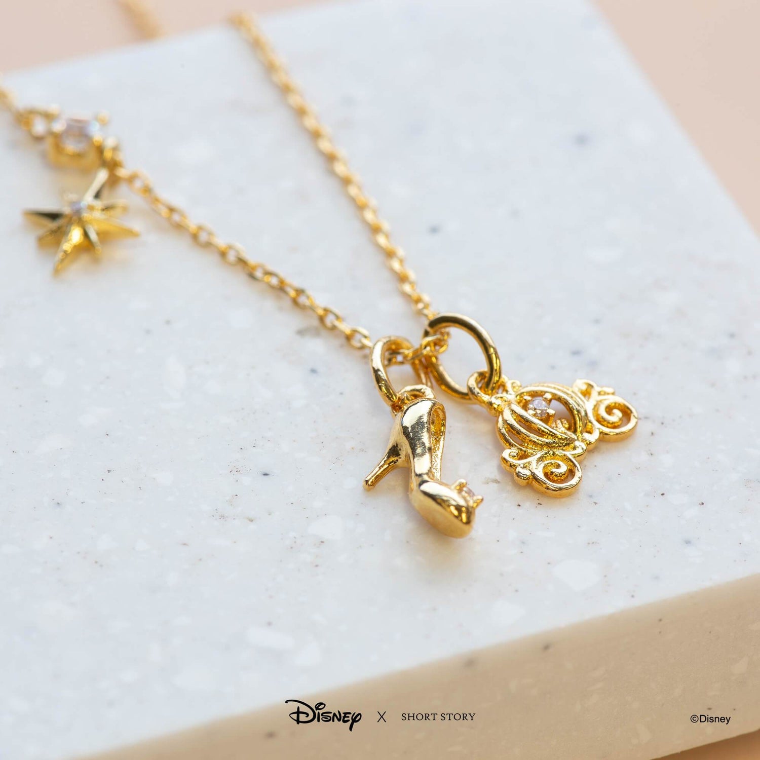 Disney Necklace Charm Diamante Pumpkin Carriage