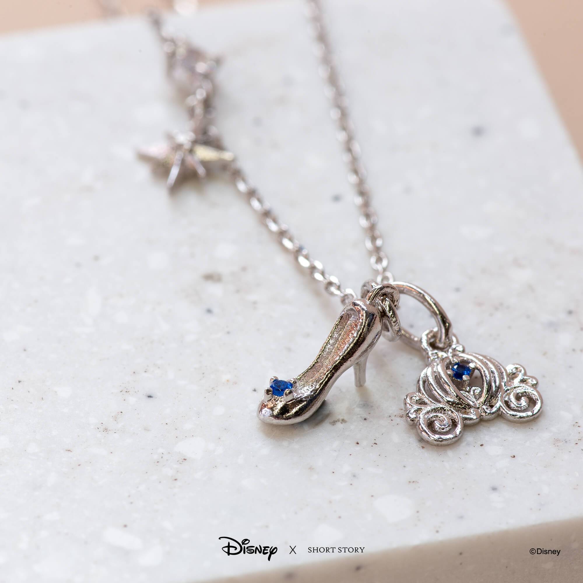 Disney Necklace Charm Diamante Glass Slipper