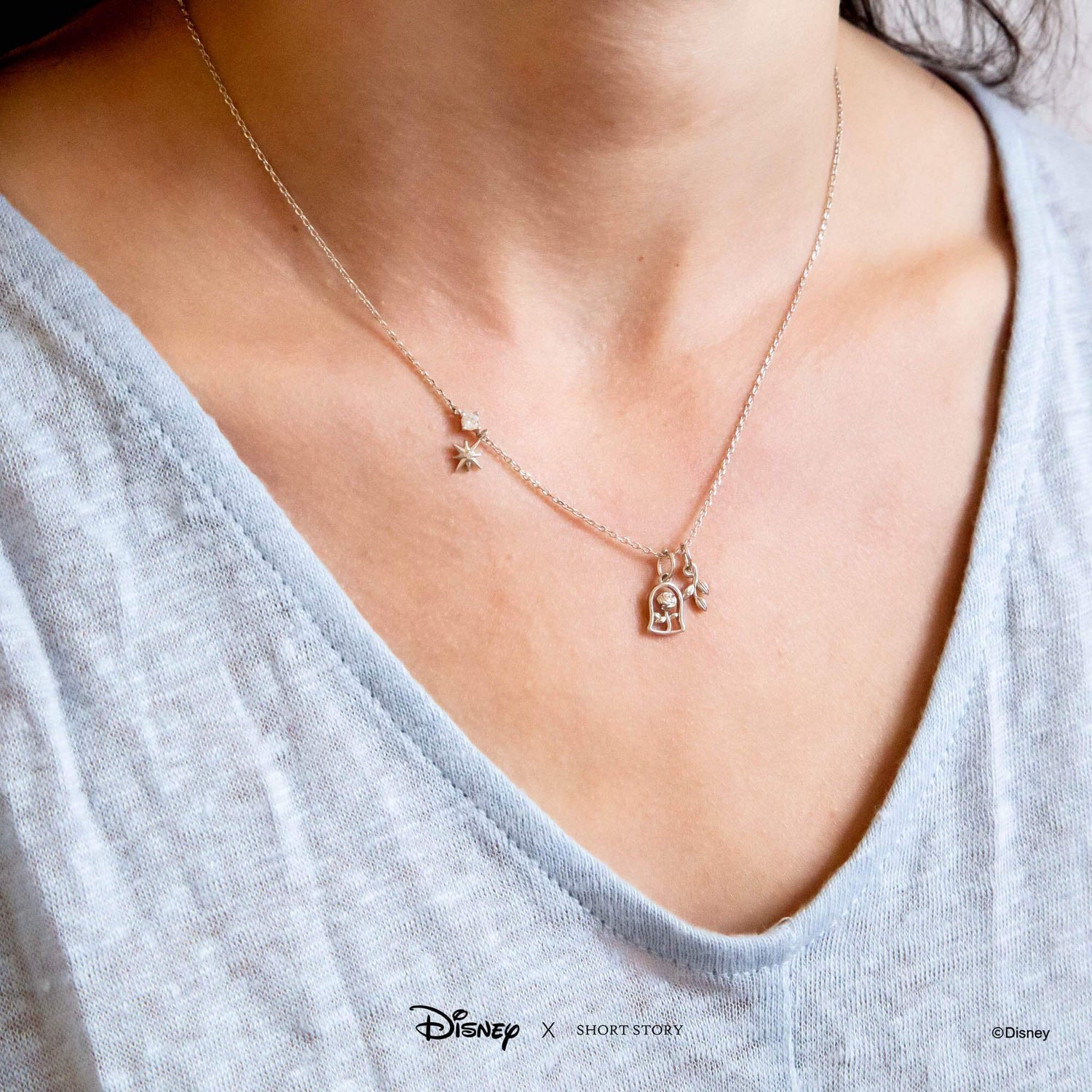 Disney Necklace Charm Leaves