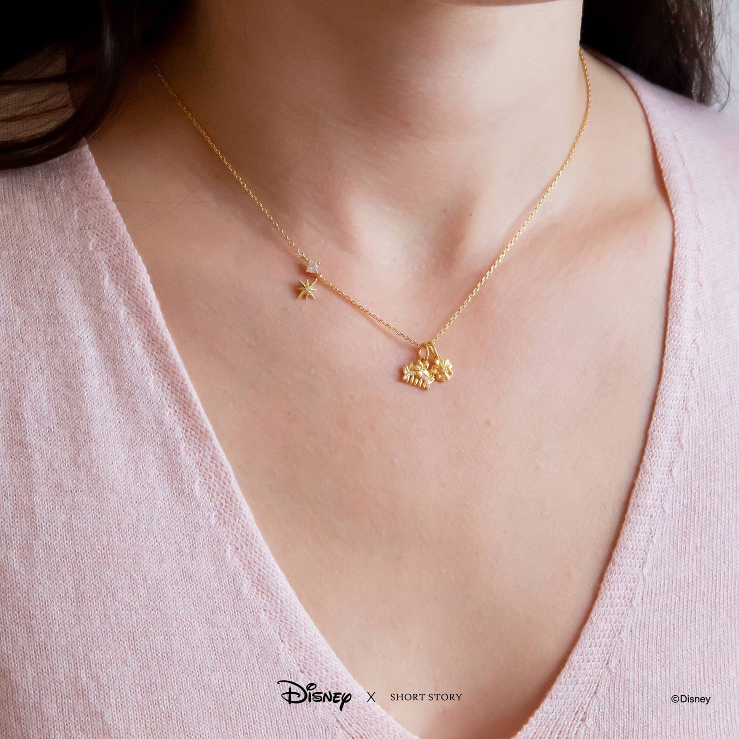 Disney Necklace Charm Diamante Blossom