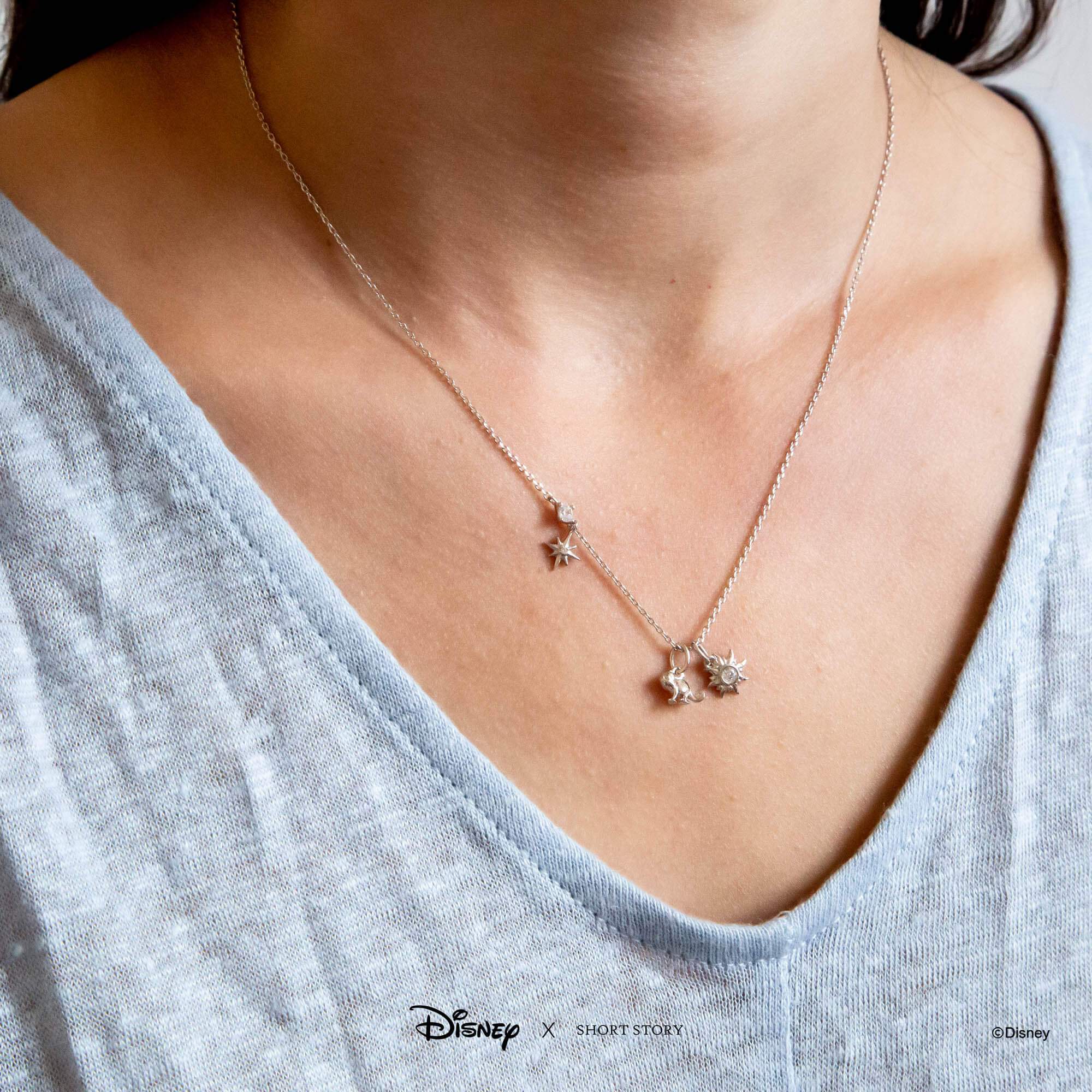 Disney Necklace Charm Diamante Tangled Sun