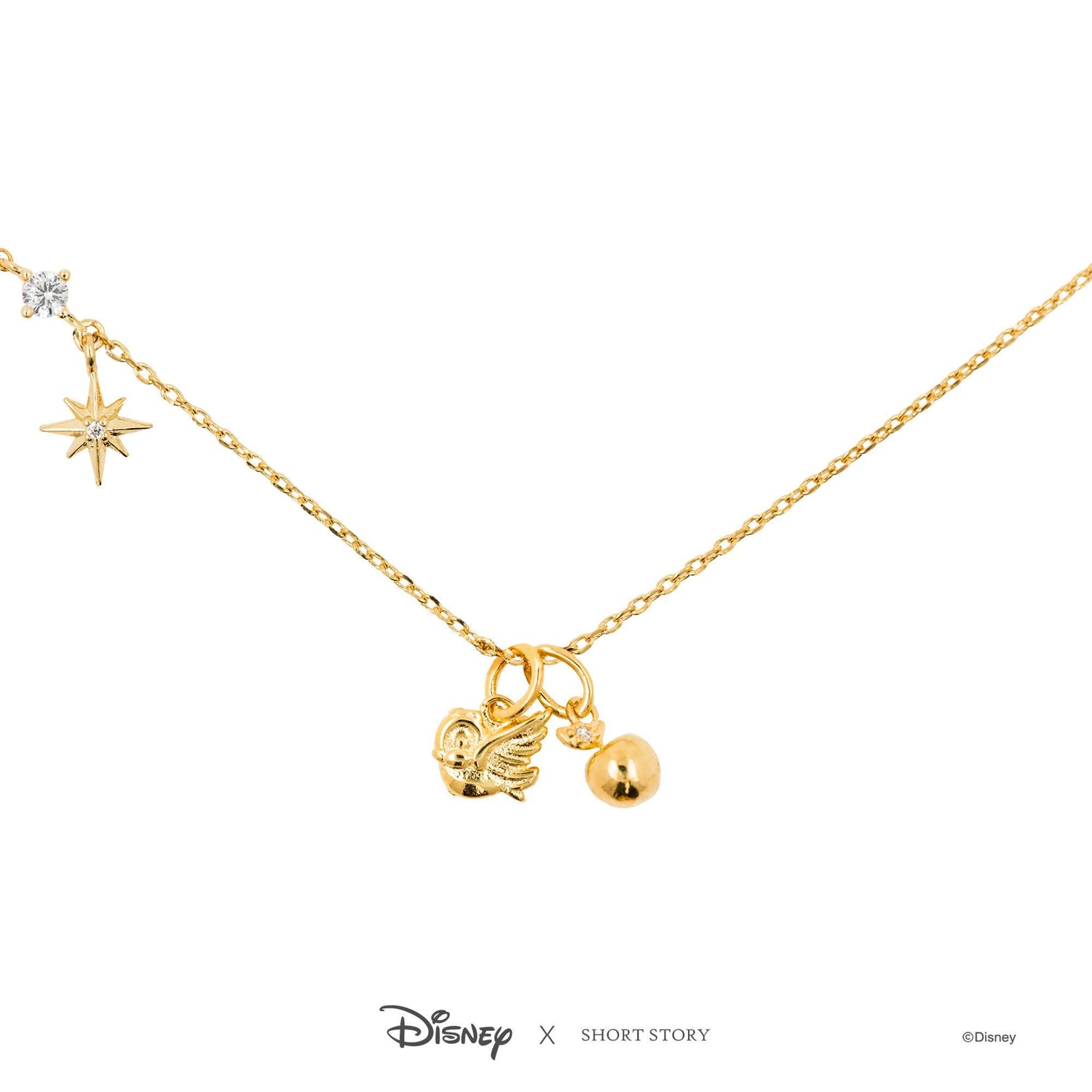 Disney Necklace Charm Diamante Apple
