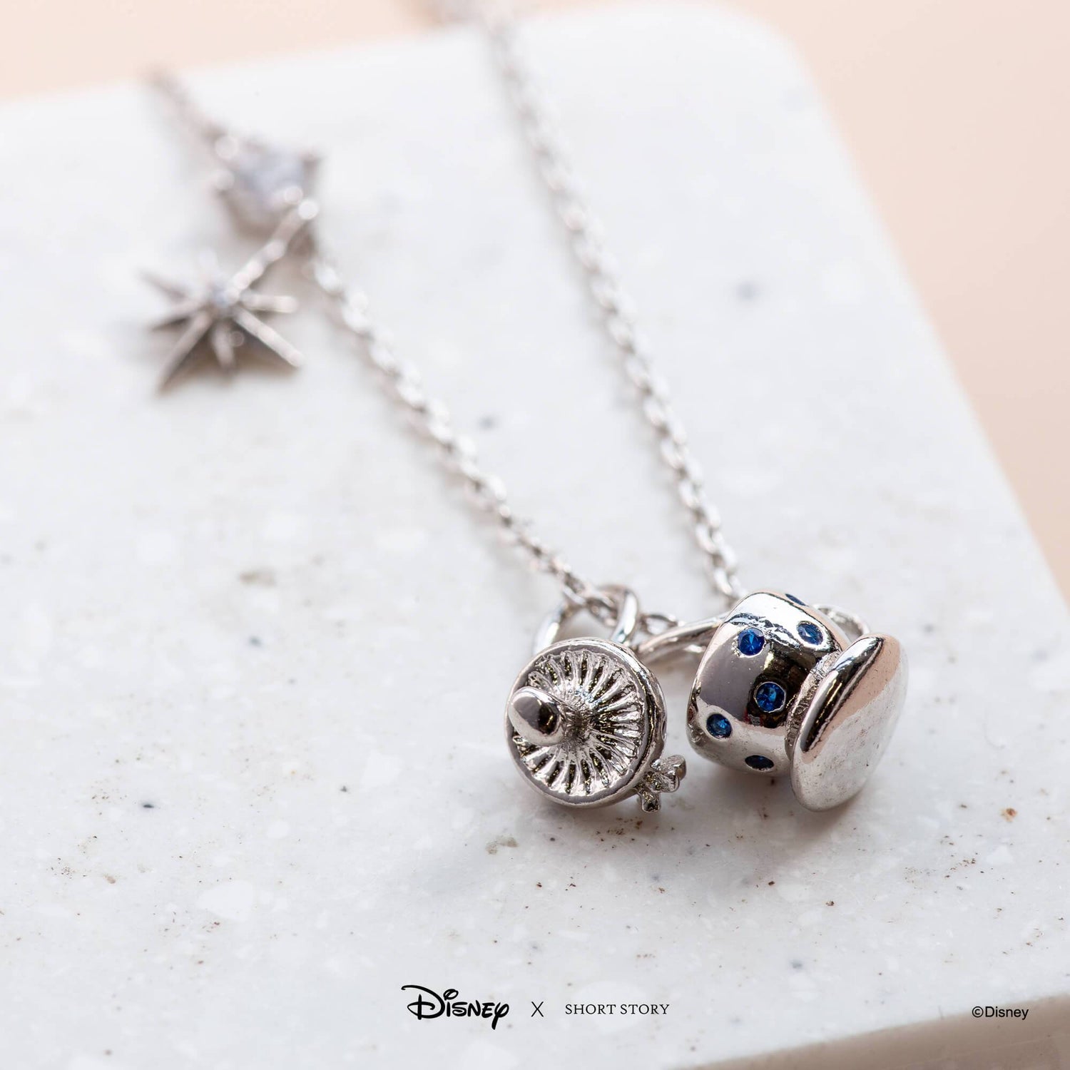 Disney Necklace Charm Diamante Mushroom