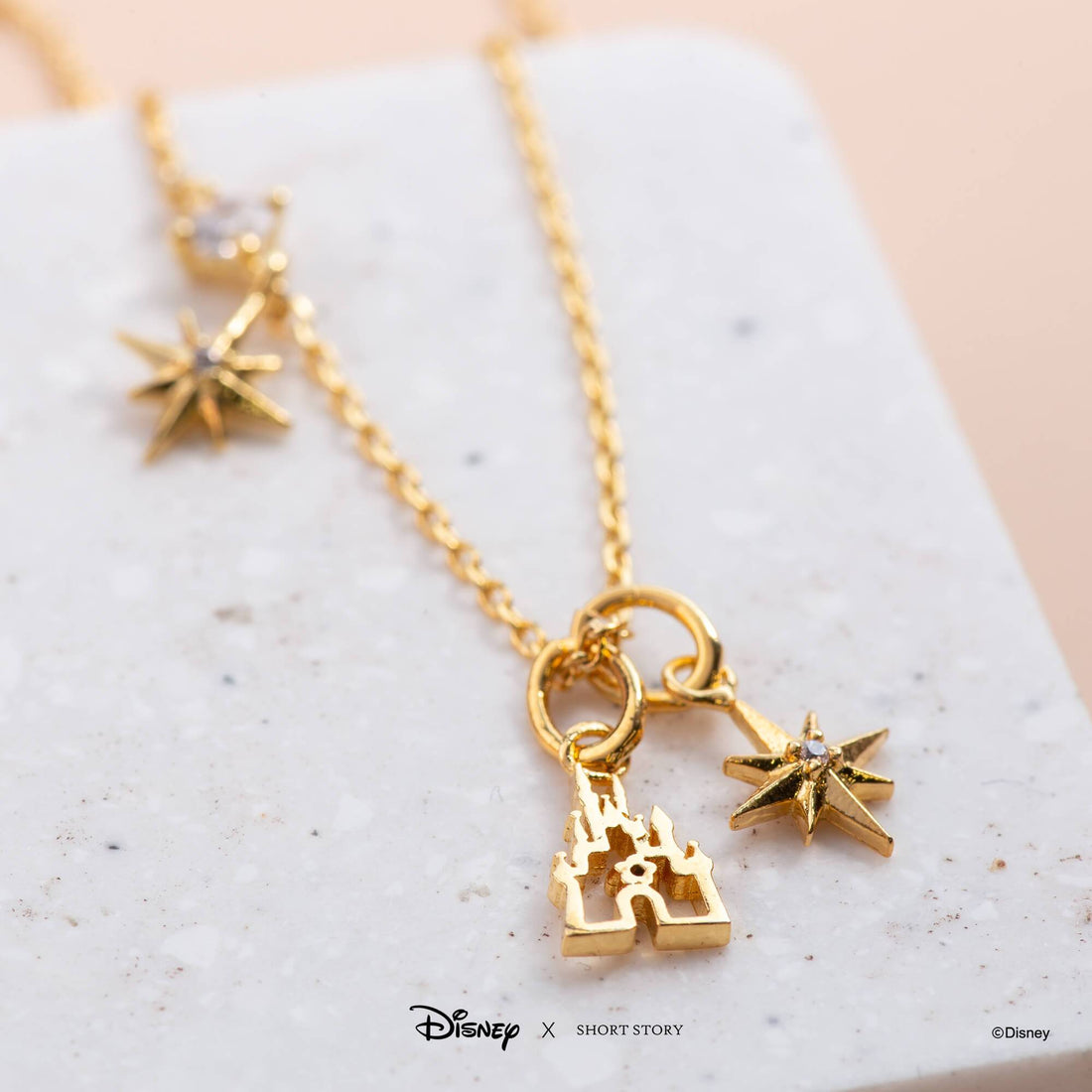 Disney Necklace Charm Diamante Castle