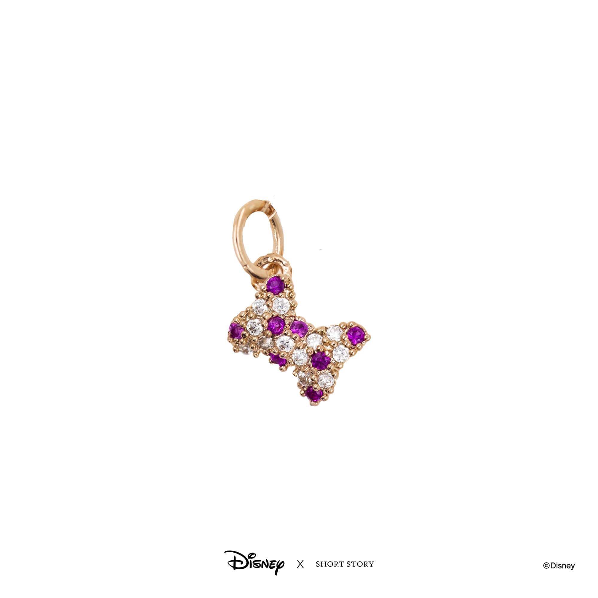 Disney Necklace Charm Diamante Minnie Bow