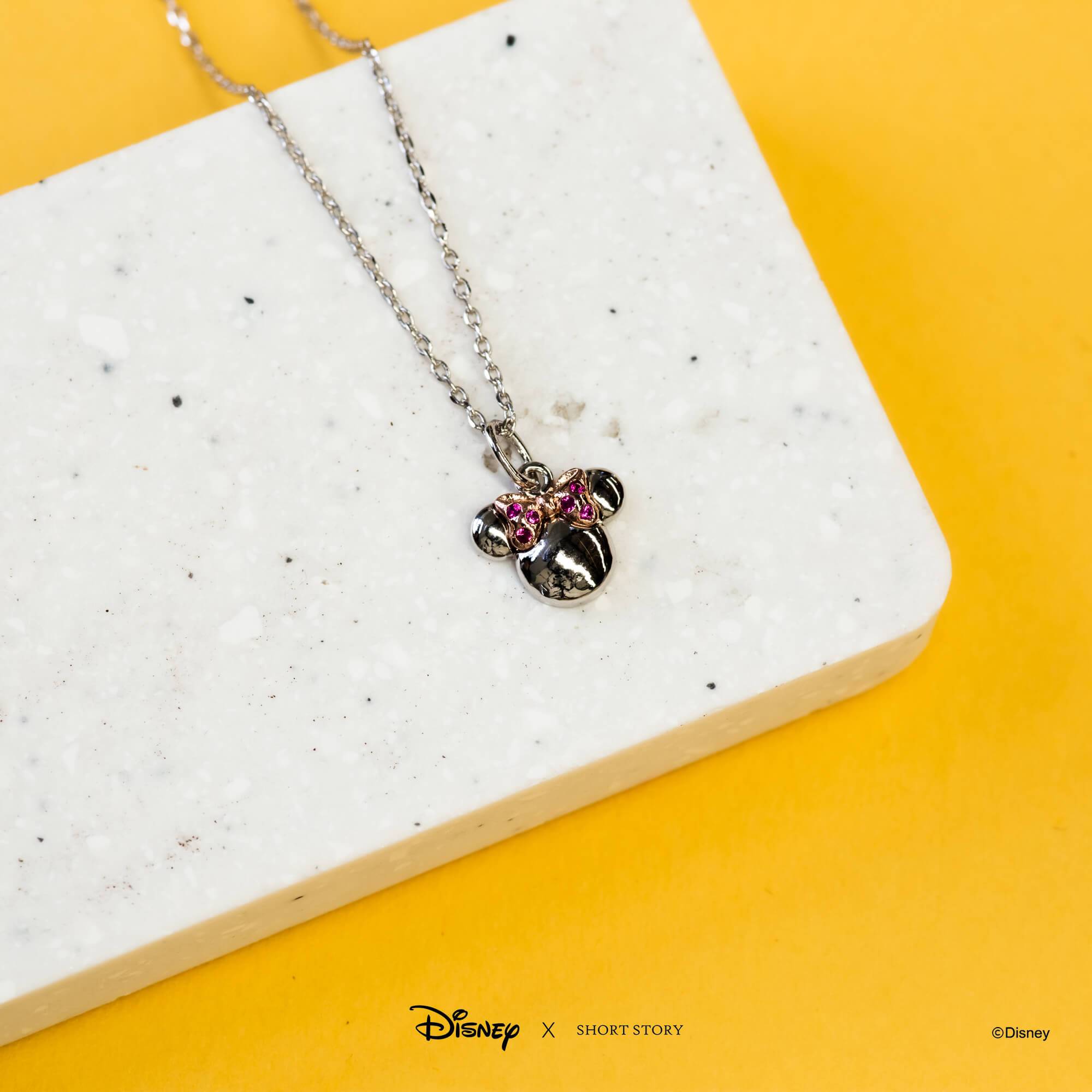 Amazon.com: Disney Jewelry for Women, Mickey and Minnie Mouse Sterling  Silver and Flash Plated Interlocking Necklace; 18