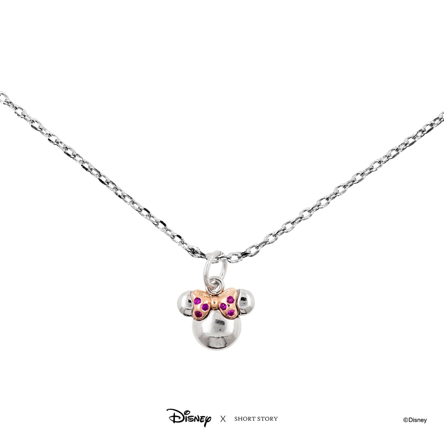 Disney Necklace Charm Diamante Minnie Ears