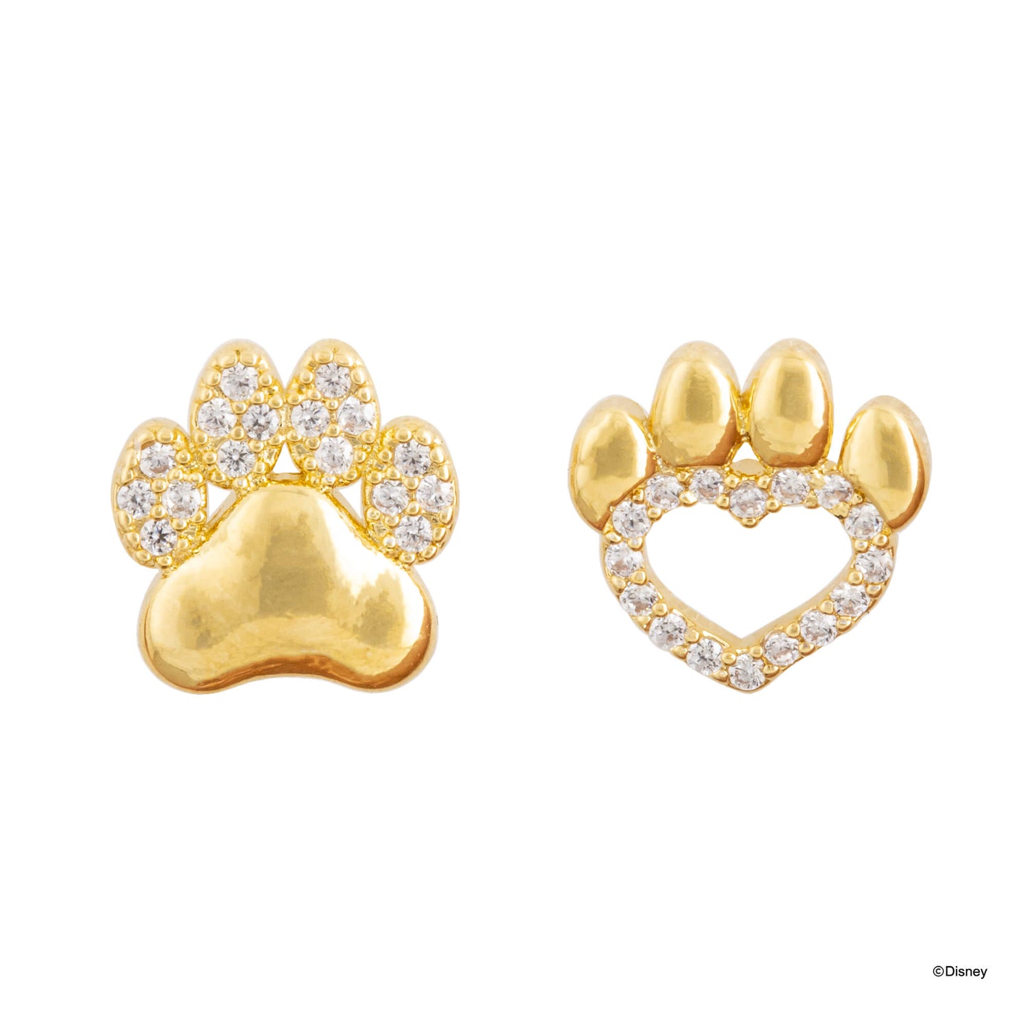 Disney Earring Diamante Paw Print Simba &amp; Nala
