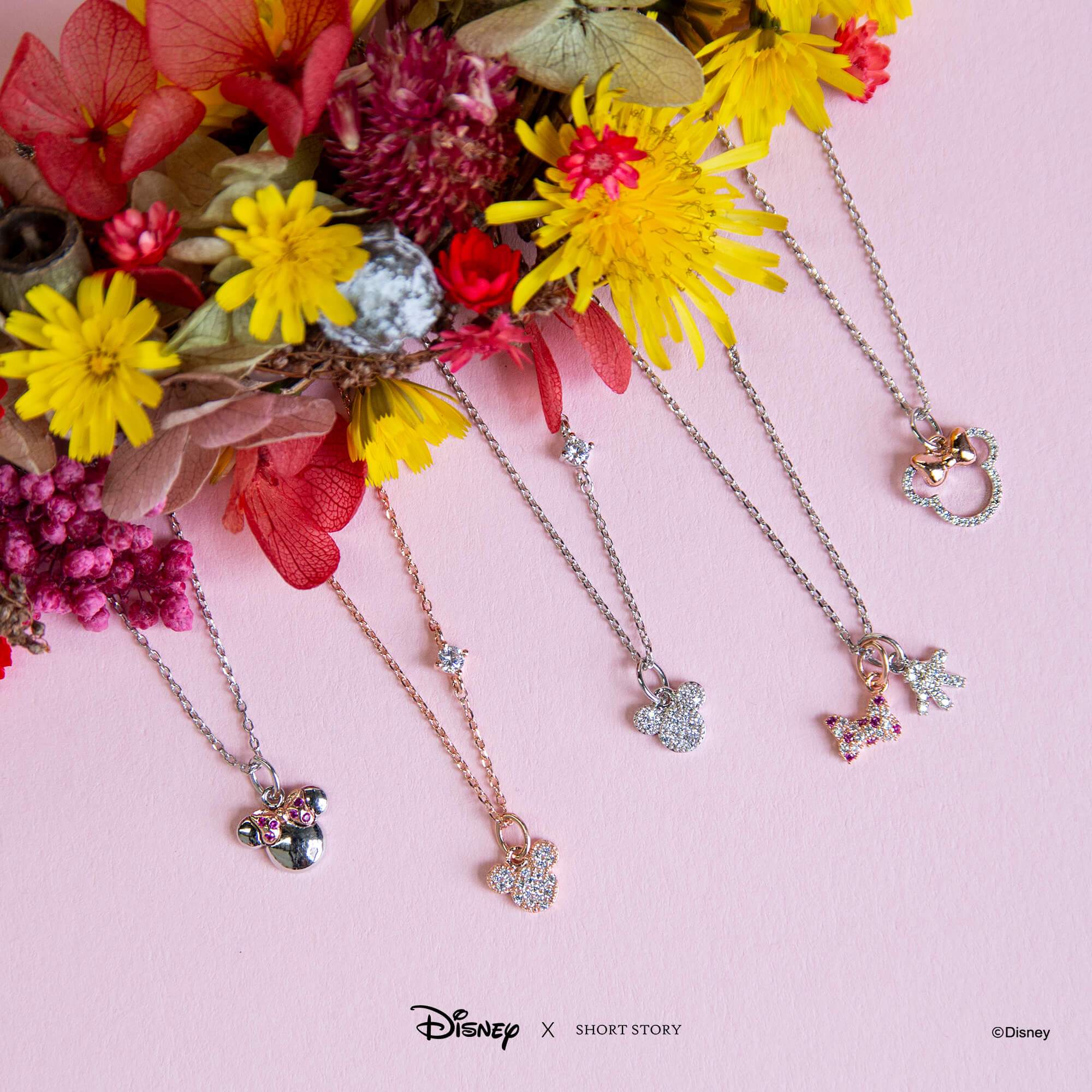 Disney Necklace Diamante Minnie Ears Stencil