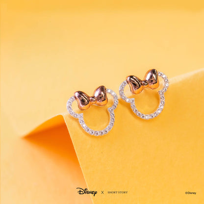 Disney Earring Diamante Minnie Ears Stencil Silver