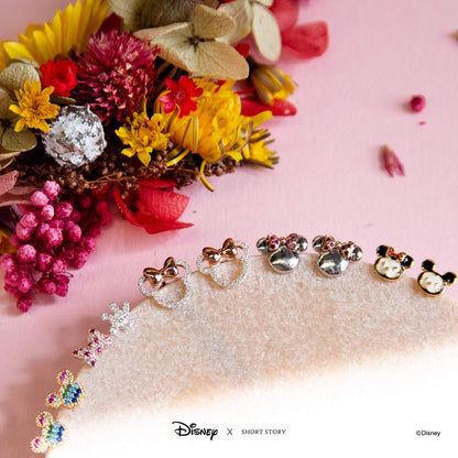Disney Earring Diamante Minnie Ears Silver